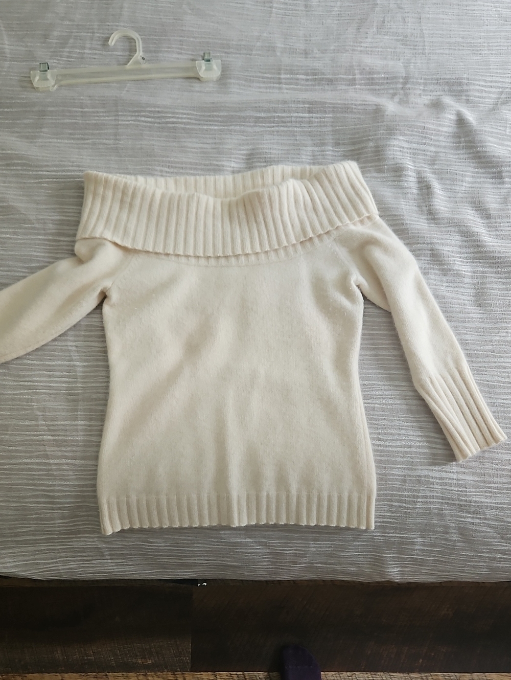 Banana Republic off-the-shoulder fold-over sweater Angora And Lambs Wool